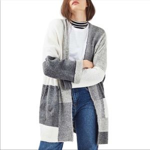 Topshop Marled Patchwork Cardigan